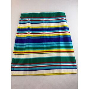 Talbots Petites‎ Striped Skirt Colorful Cotton Blend Fitted Knee Length